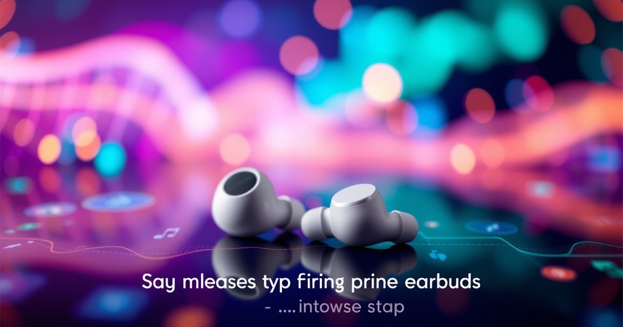 A close-up of sleek Samsung earbuds resting on a vibrant, tech-inspired background, surrounded by glowing sound waves and digital icons representing Bluetooth connectivity. The scene conveys a sense of modern technology and seamless pairing, with a soft focus on the earbuds, inviting users to explore the easy pairing steps illustrated in the article.