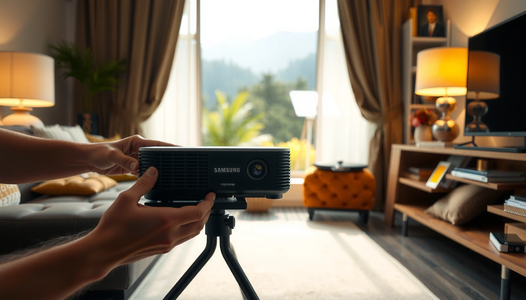 Step-by-step guide on adjusting Samsung Freestyle for optimal setup and fine-tuning.