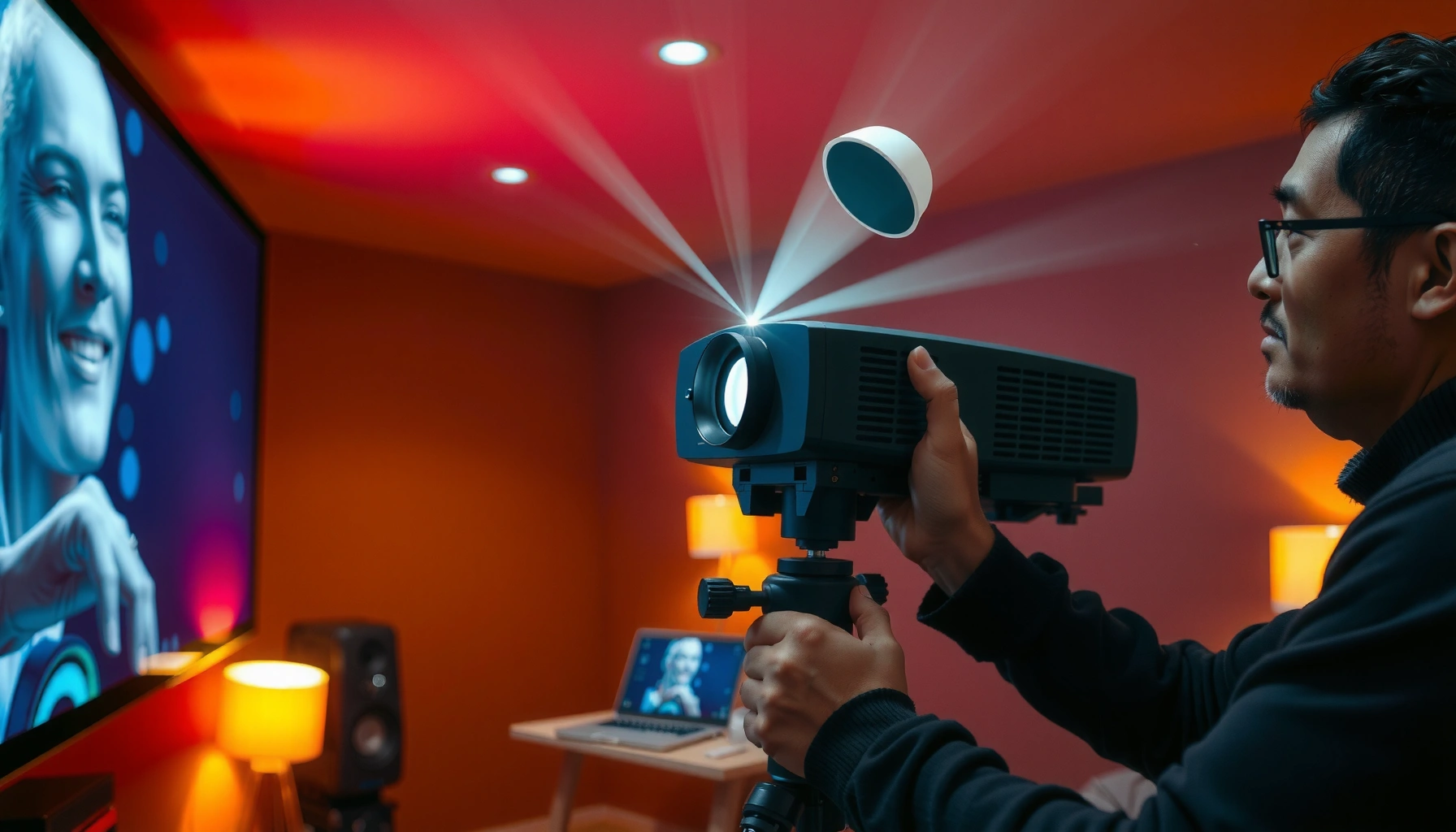 Step-by-step guide on how to align a projector to a screen for optimal viewing experience.