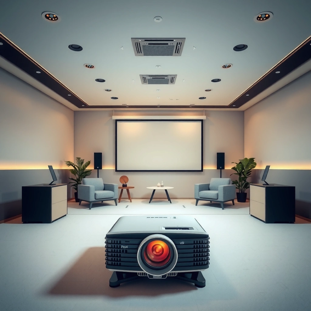 An overview of room lighting levels for projector setup, highlighting various lighting conditions.