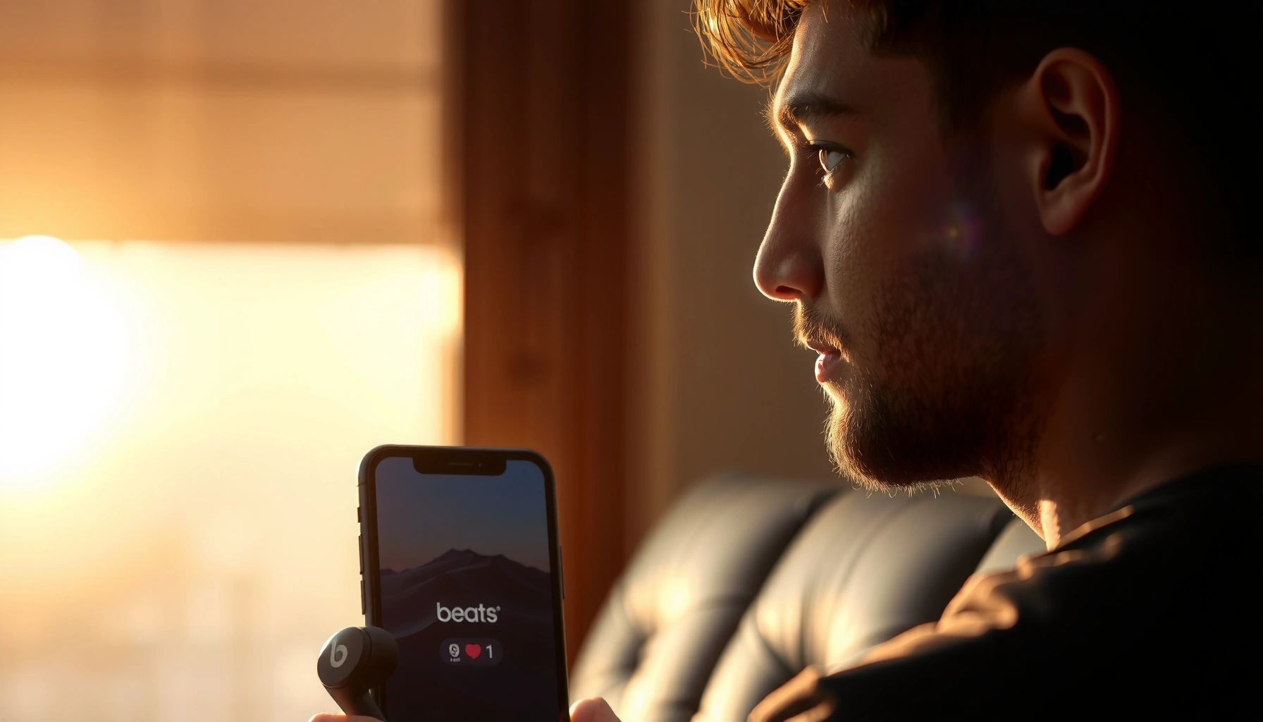 Beats earbuds connected to an Android device, showcasing compatibility features.