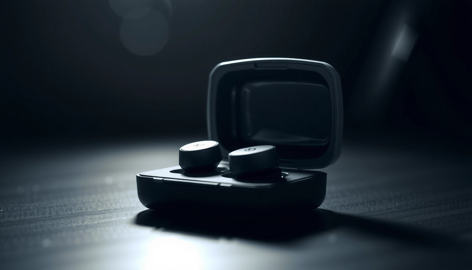 Beats earbuds showcasing their wireless charging capability and design features.