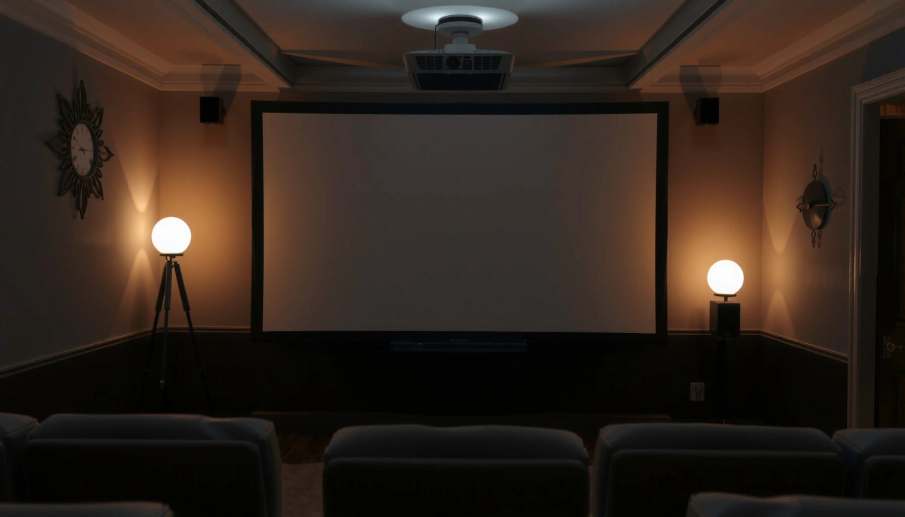 A projector displaying a bright image, illustrating the importance of lumens for optimal viewing.