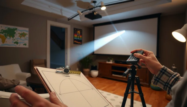 Step-by-step guide on how to calculate the throw distance for projectors.