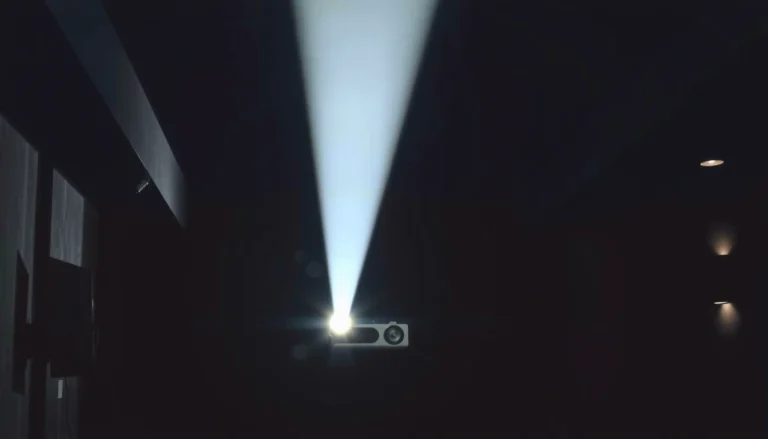 Step-by-step guide on calculating throw ratio for projectors, with visual aids and examples.