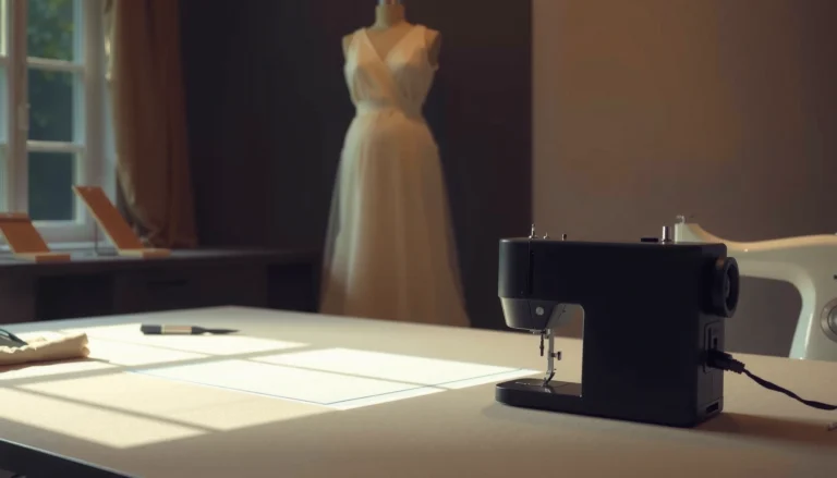 A person calibrating a projector for sewing projects, ensuring precise alignment and accuracy.