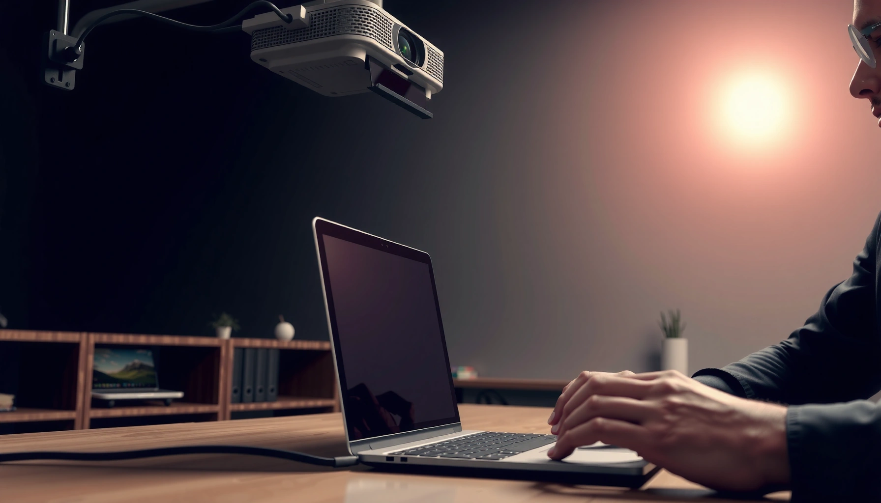 Step-by-step guide on how to cast from a laptop to a projector for presentations.