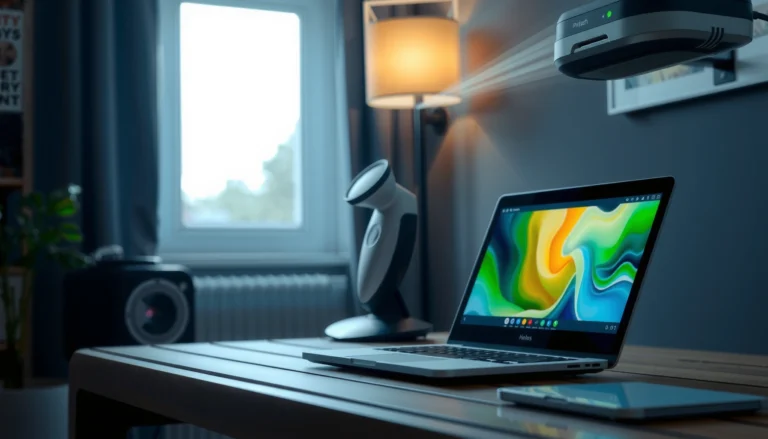 Step-by-step setup guide for casting a laptop screen to a projector.