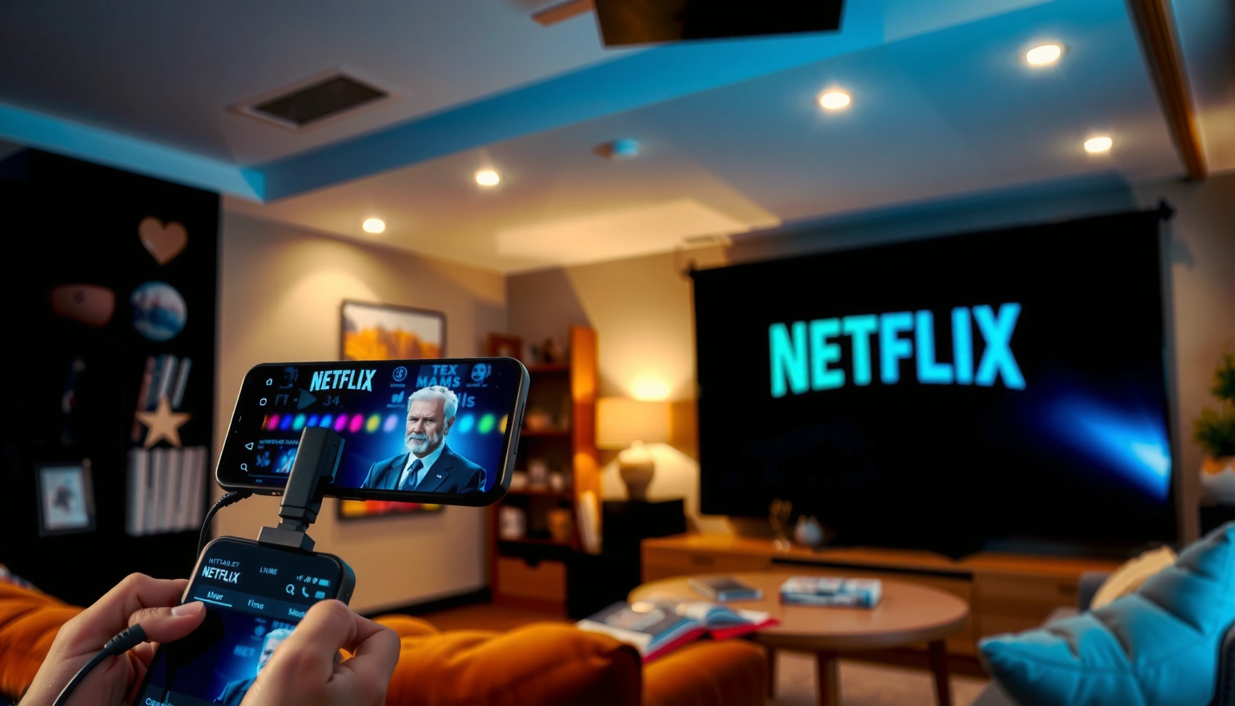 Step-by-step guide on how to cast Netflix to a projector for a larger viewing experience.