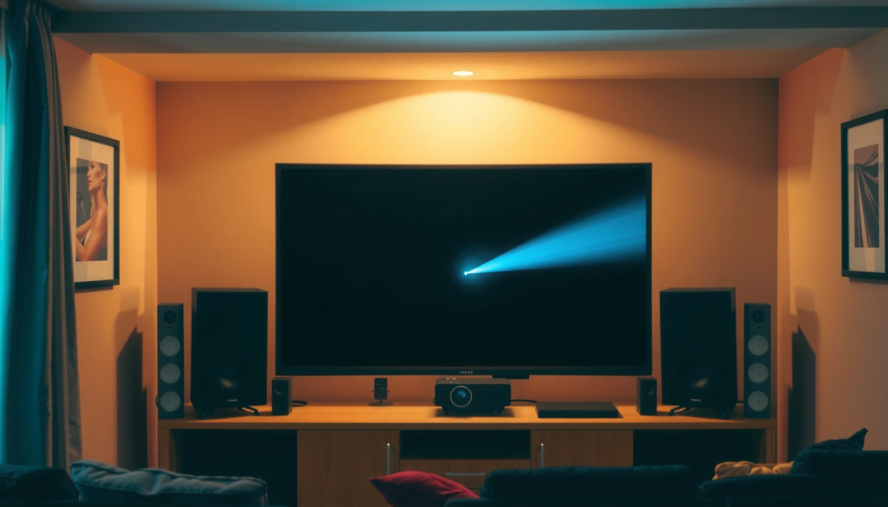 Step-by-step guide on how to center a projector on a screen for optimal viewing.