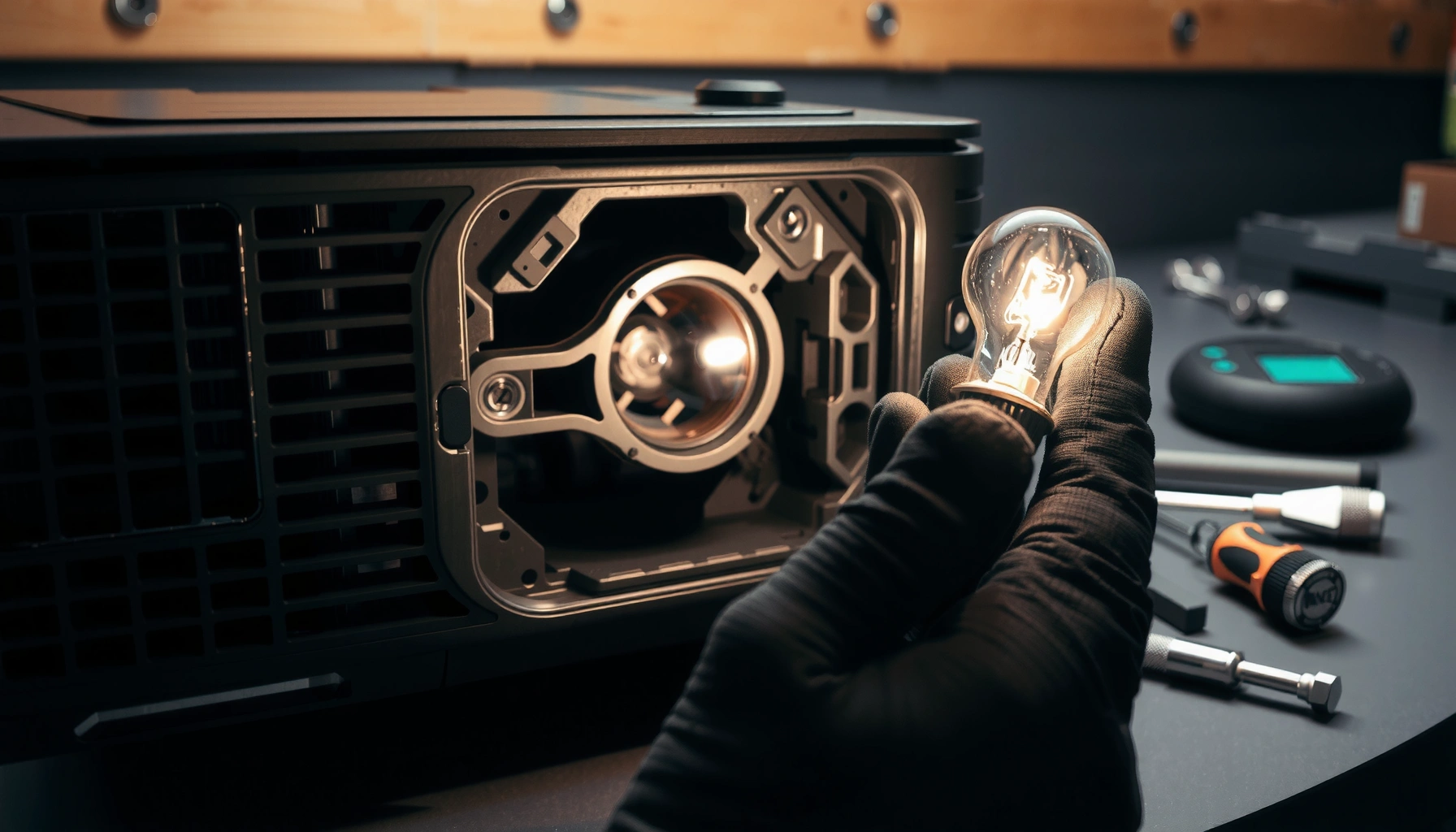 Step-by-step guide on how to change a projector bulb for optimal performance.