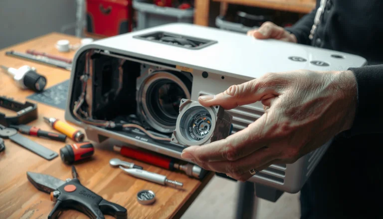 Step-by-step guide on how to change the lamp in a projector for optimal performance.