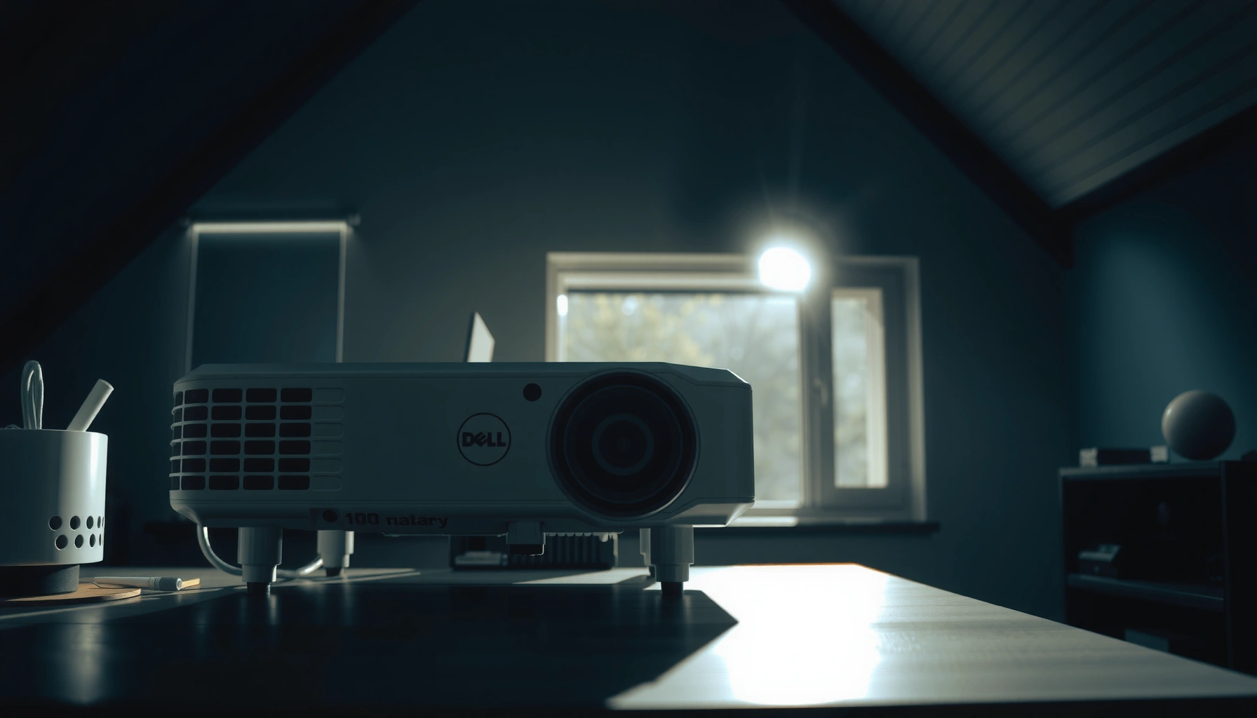 Step-by-step guide on changing the source on a Dell projector without a remote control.