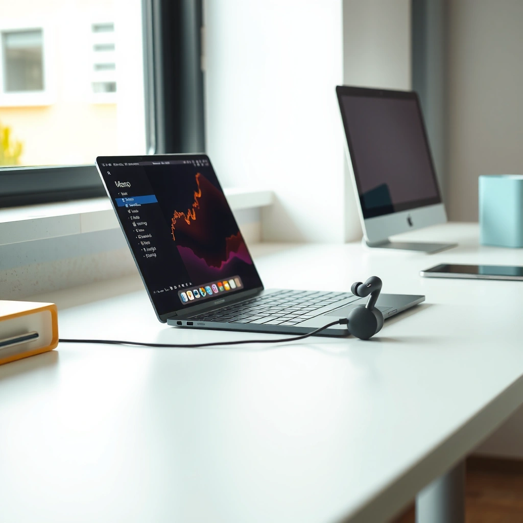 A laptop screen showing Bluetooth settings for connecting wireless earbuds in pairing mode.