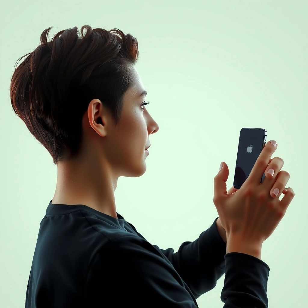 A user checking the pairing mode on Bluetooth earbuds for setup.