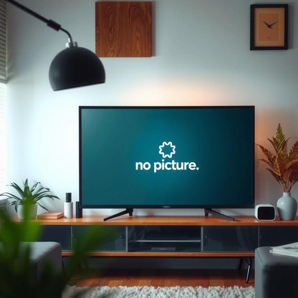 A person inspecting TV inputs, cables, and source for issues causing no picture on Smart TV.
