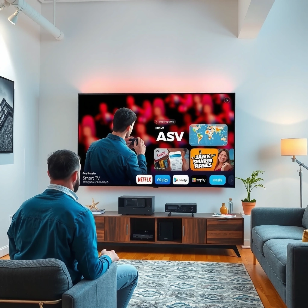 A person checking Wi-Fi signal strength to ensure stable internet connection for Smart TV app downloads.
