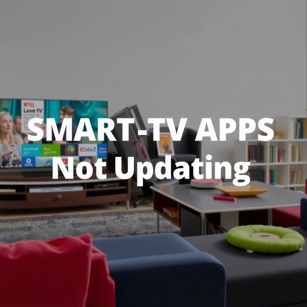 Image showing network settings and account management for Smart TV apps troubleshooting.