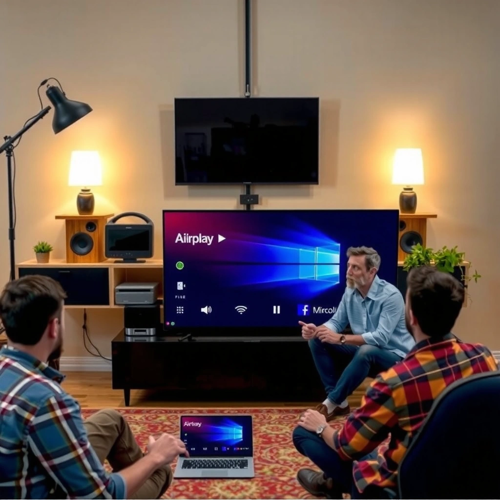 Image showing how to check projector AirPlay support or using an adapter for AirPlay setup.