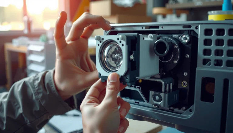 Steps to check projector lamp for troubleshooting and maintenance.