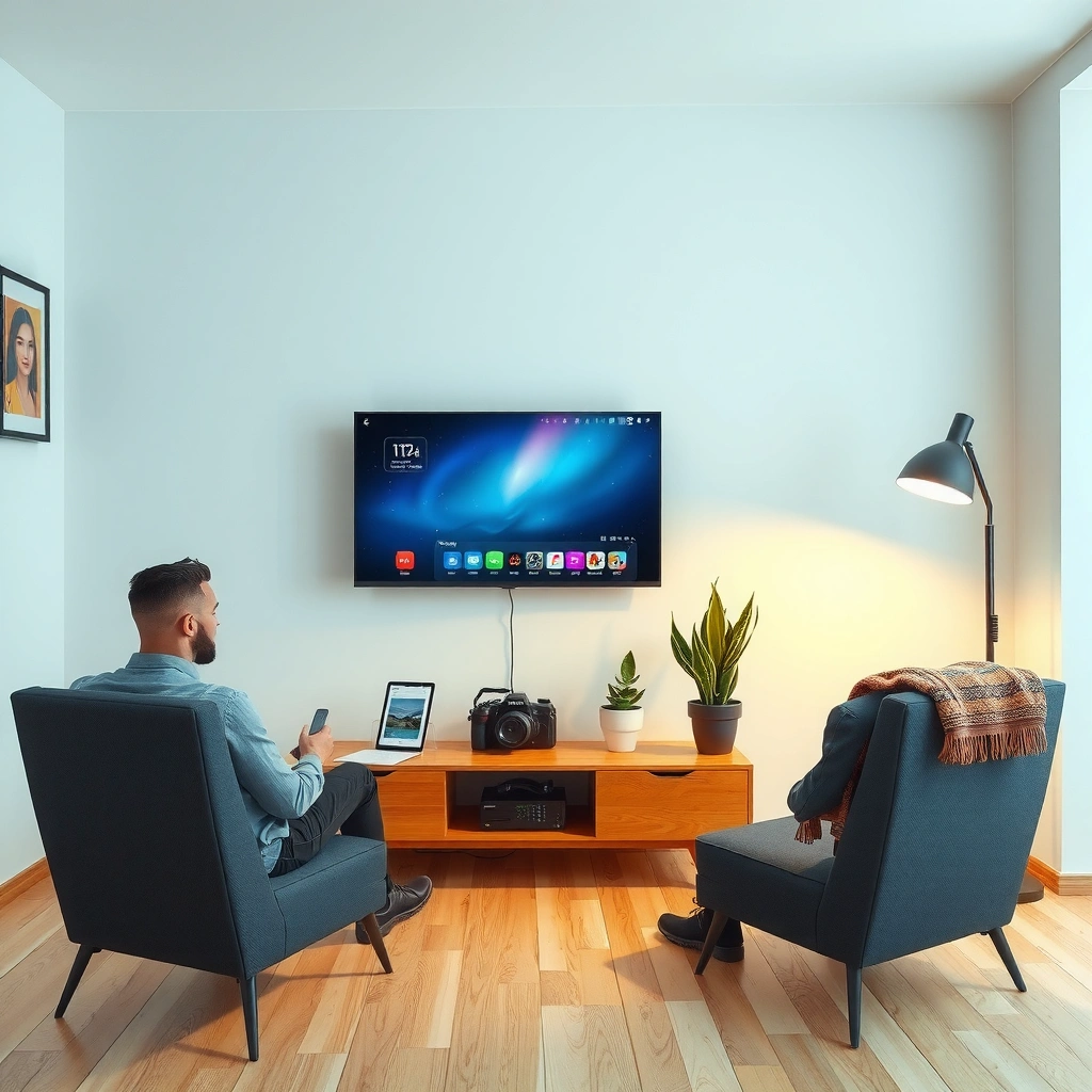 Image showing different audio output options on a TV for connecting earbuds without Bluetooth
