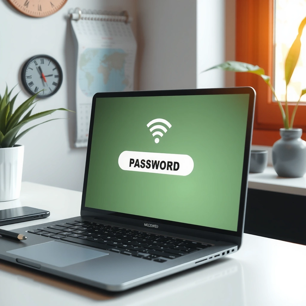 A laptop screen showing WiFi connection status, crucial for finding the WiFi password on Windows and Mac.