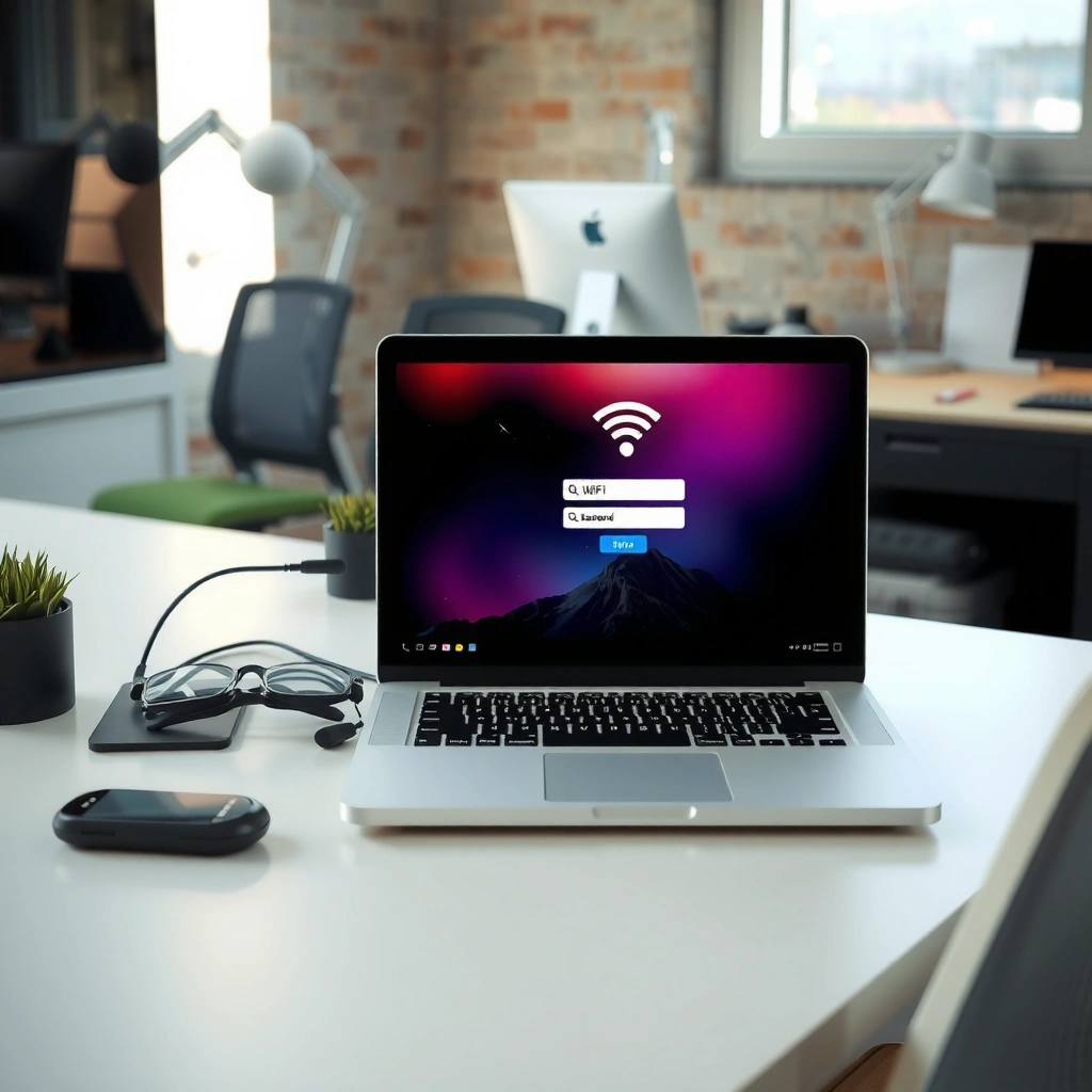 A computer screen displaying WiFi connection status for troubleshooting password retrieval.