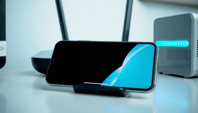 Illustration showing how to check WiFi password on Android and iPhone devices.