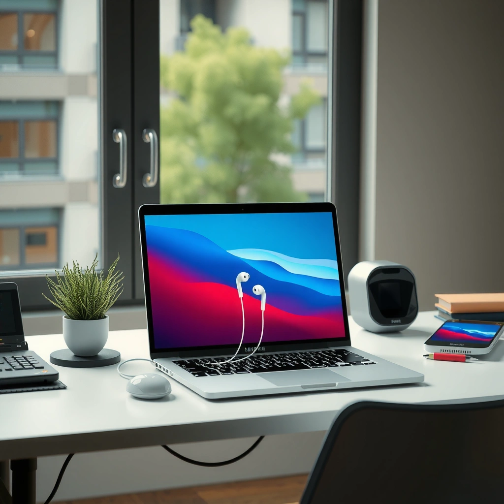 Image showing Bluetooth and wired earbuds for computer connection setup.