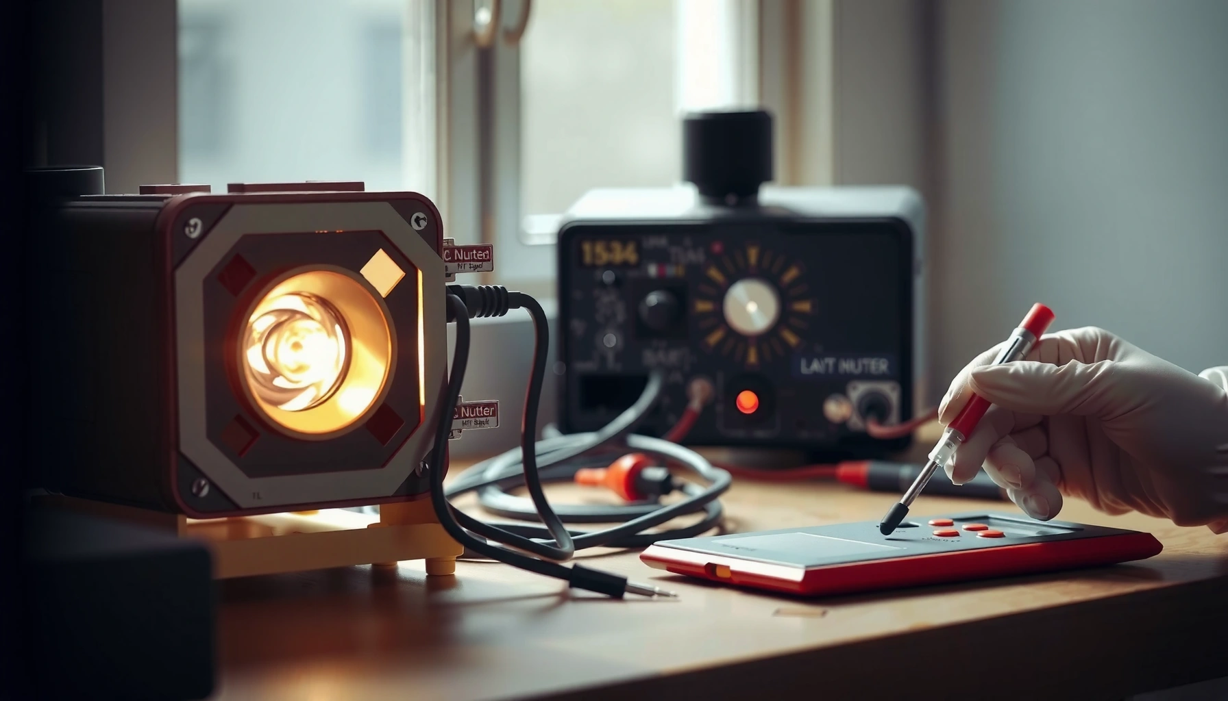 Step-by-step guide on how to check a projector lamp using a multimeter.