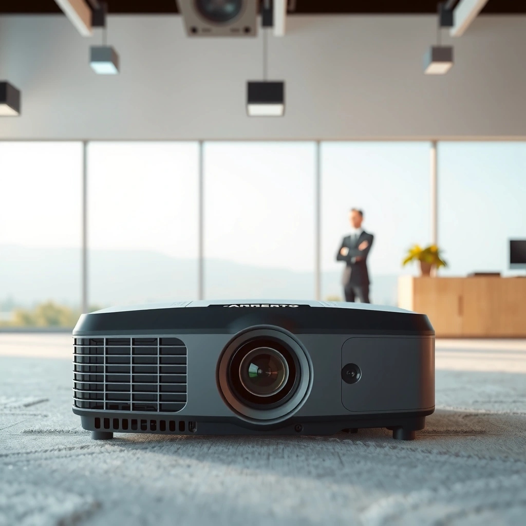 Person checking the power in watts of a projector for optimal performance.