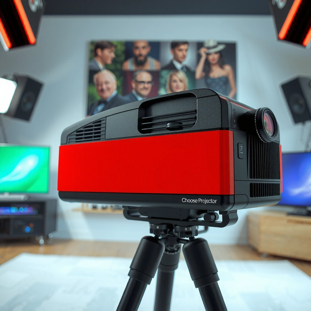 A bright room with a projector setup illustrating brightness and screen size considerations for movie projectors.