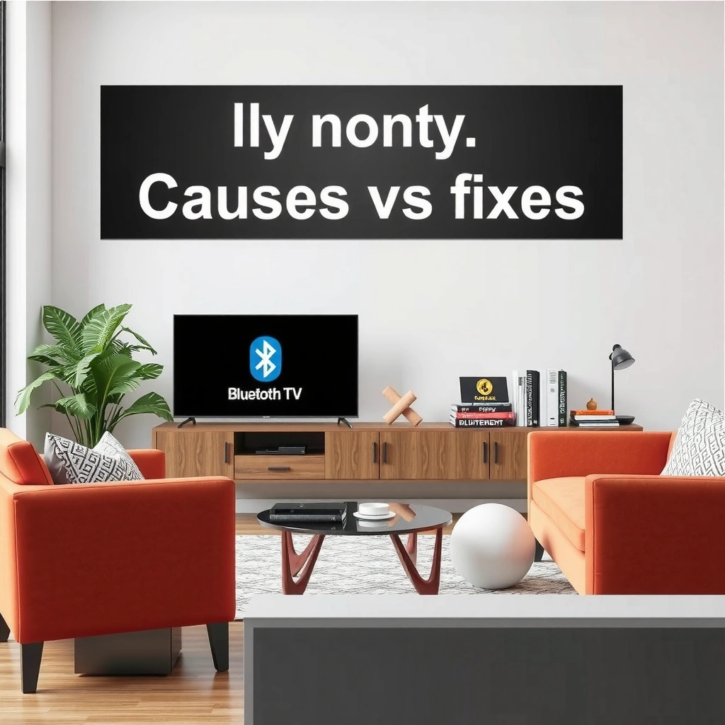 Illustration of common causes for Bluetooth not working on Smart TVs, including interference and settings issues.