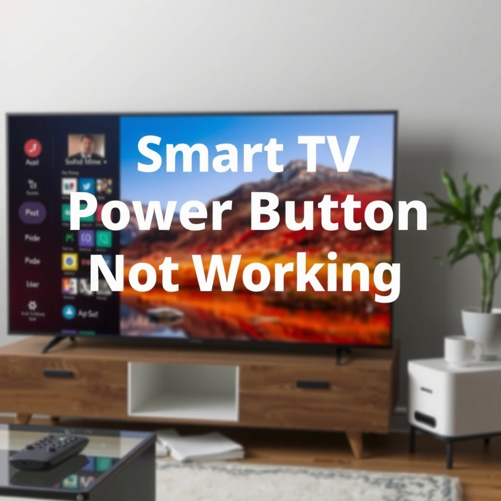 Image illustrating common causes for Smart TV power button not working, including remote and hardware issues.