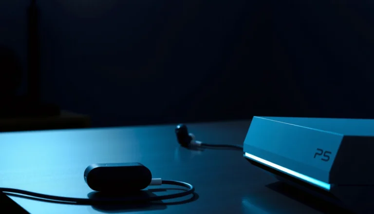 A gamer connecting wireless earbuds to a PS5 console for an immersive gaming experience.