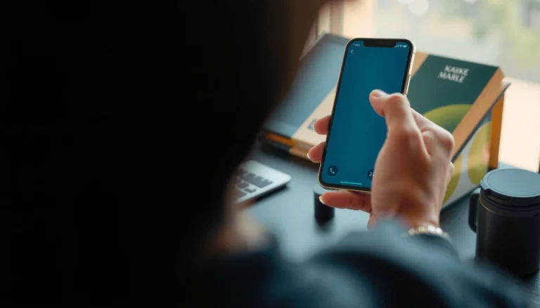 A person demonstrating how to connect earbuds to a smartphone via Bluetooth.