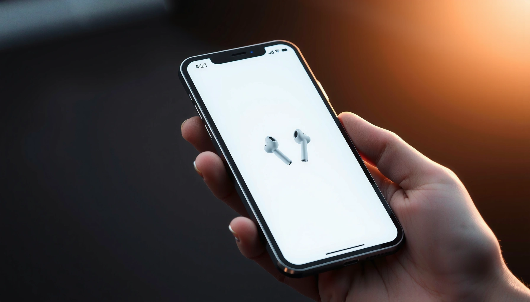 User connecting true wireless earbuds to an iPhone for seamless audio experience.