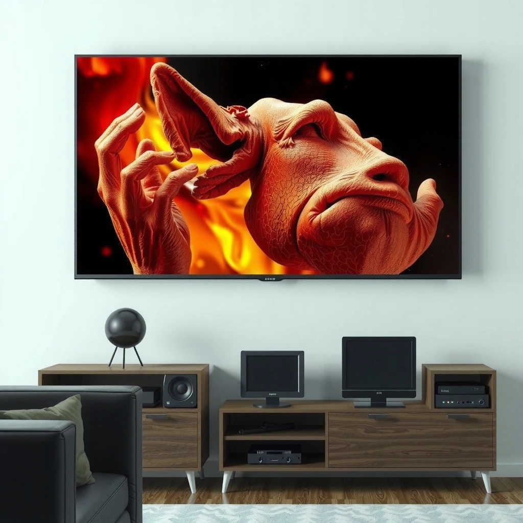 Image showing dead pixels on a Smart TV screen, illustrating the issue visually.