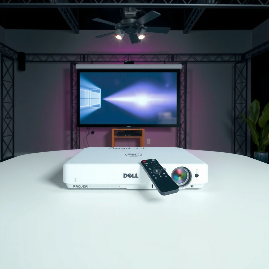 Close-up of Dell projector buttons for changing source/input and menu options.