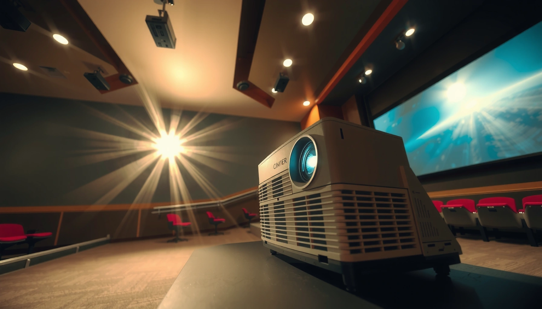 Digital cinema projector with pricing information and specifications for potential buyers.