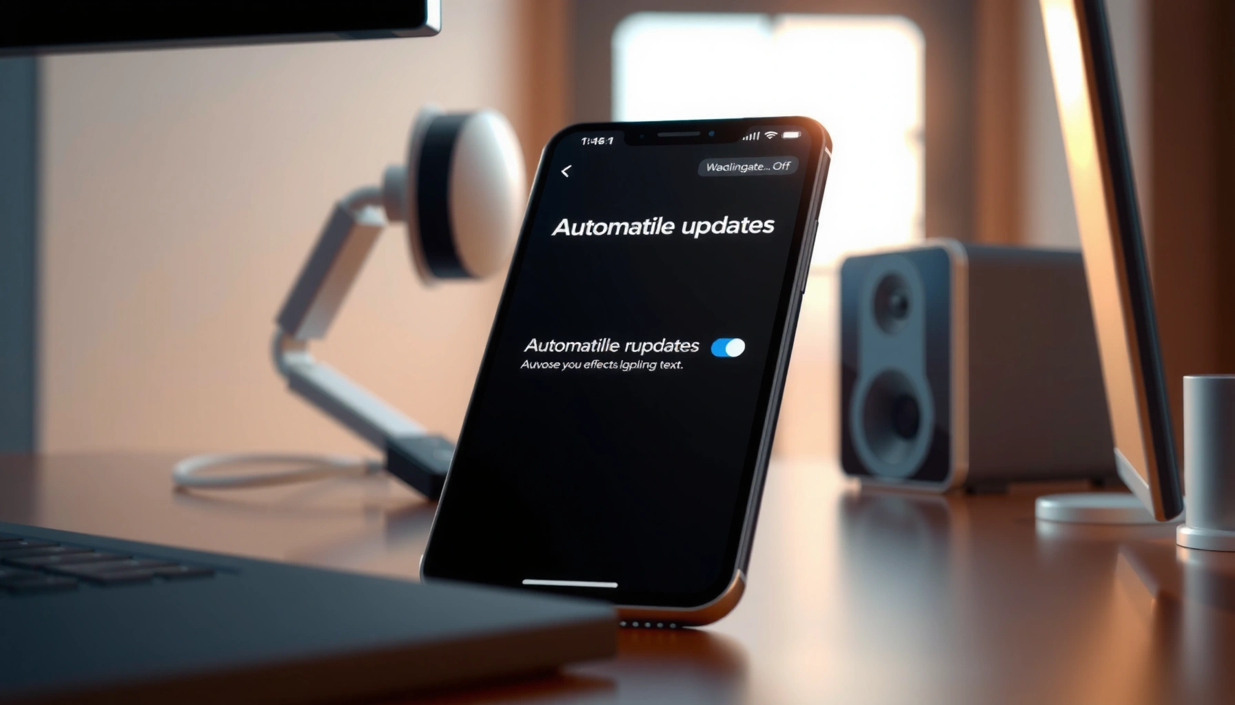 User interface showing how to turn off automatic updates on Titan OS.