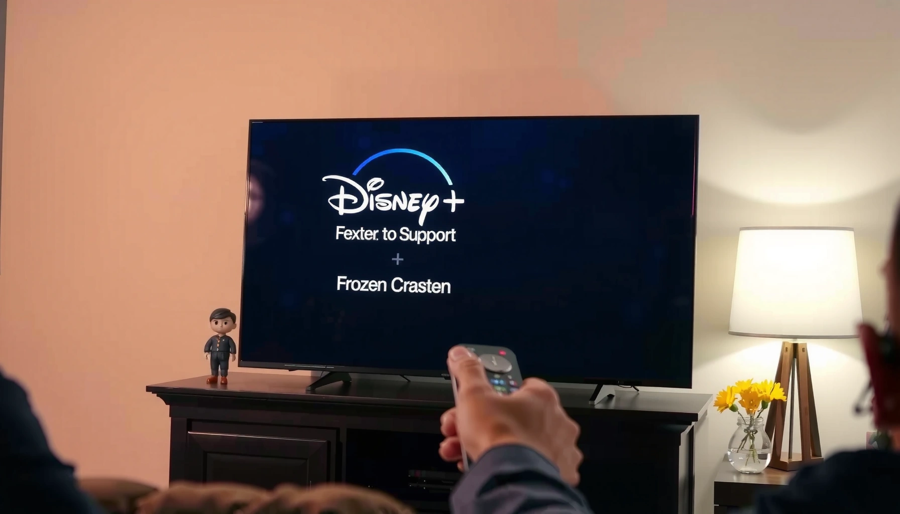 Image illustrating Disney+ crashing issue on a Smart TV with troubleshooting tips.