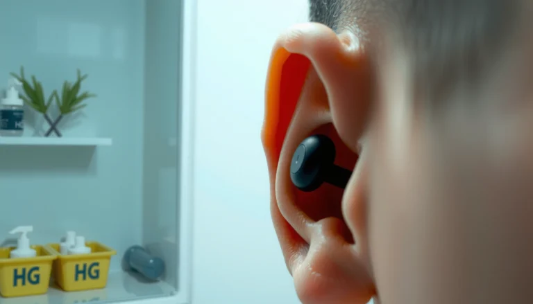Person wearing earbuds while considering the risk of ear infections caused by prolonged use.