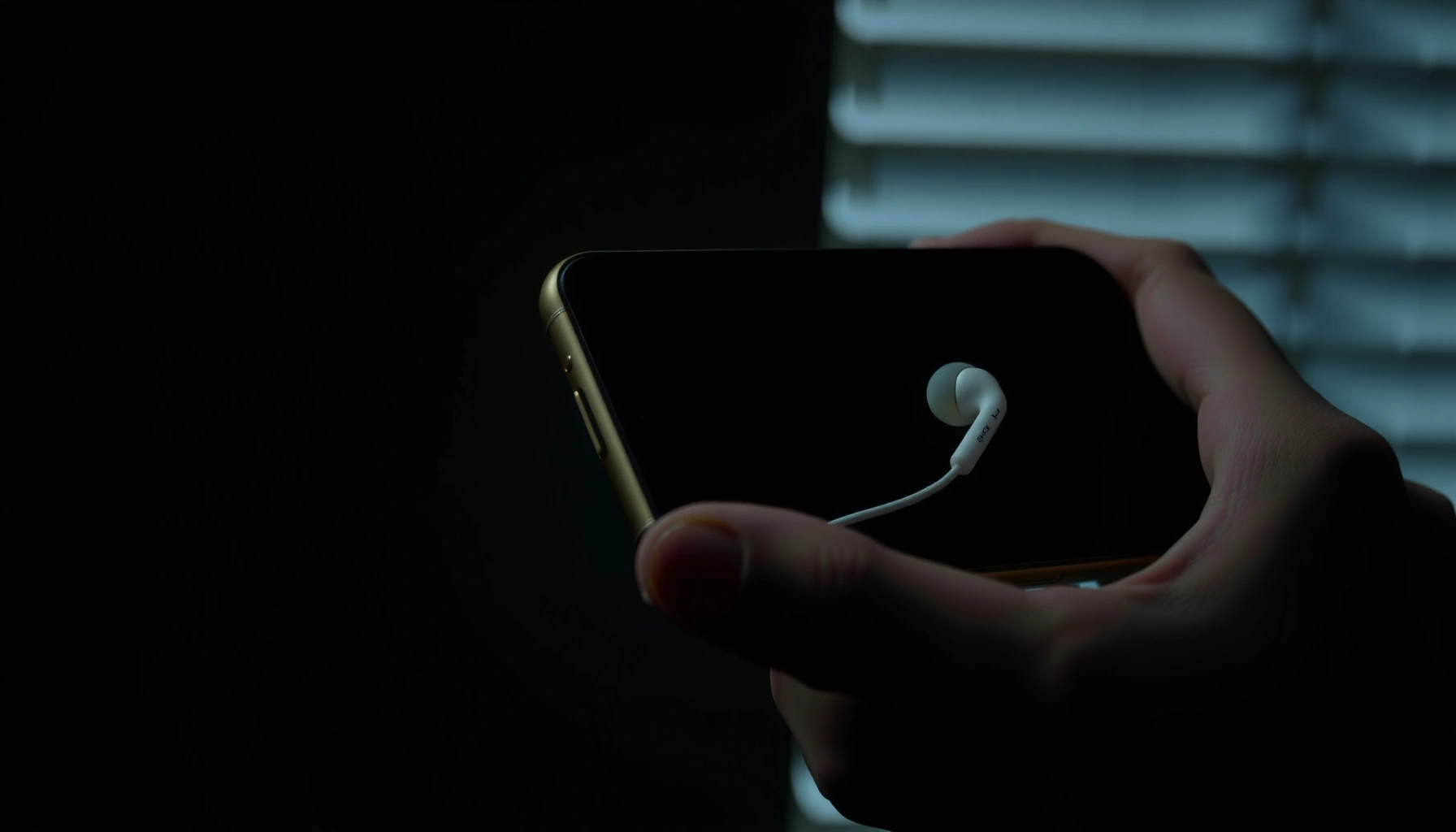 A pair of earbuds with sound waves, highlighting the risk of hearing loss from prolonged use.