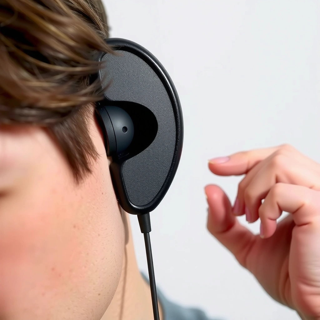 Illustration showing how earbuds can damage your ears and tips for prevention.