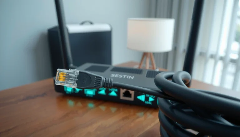 An Ethernet cord connecting devices, illustrating its uses and benefits in networking.