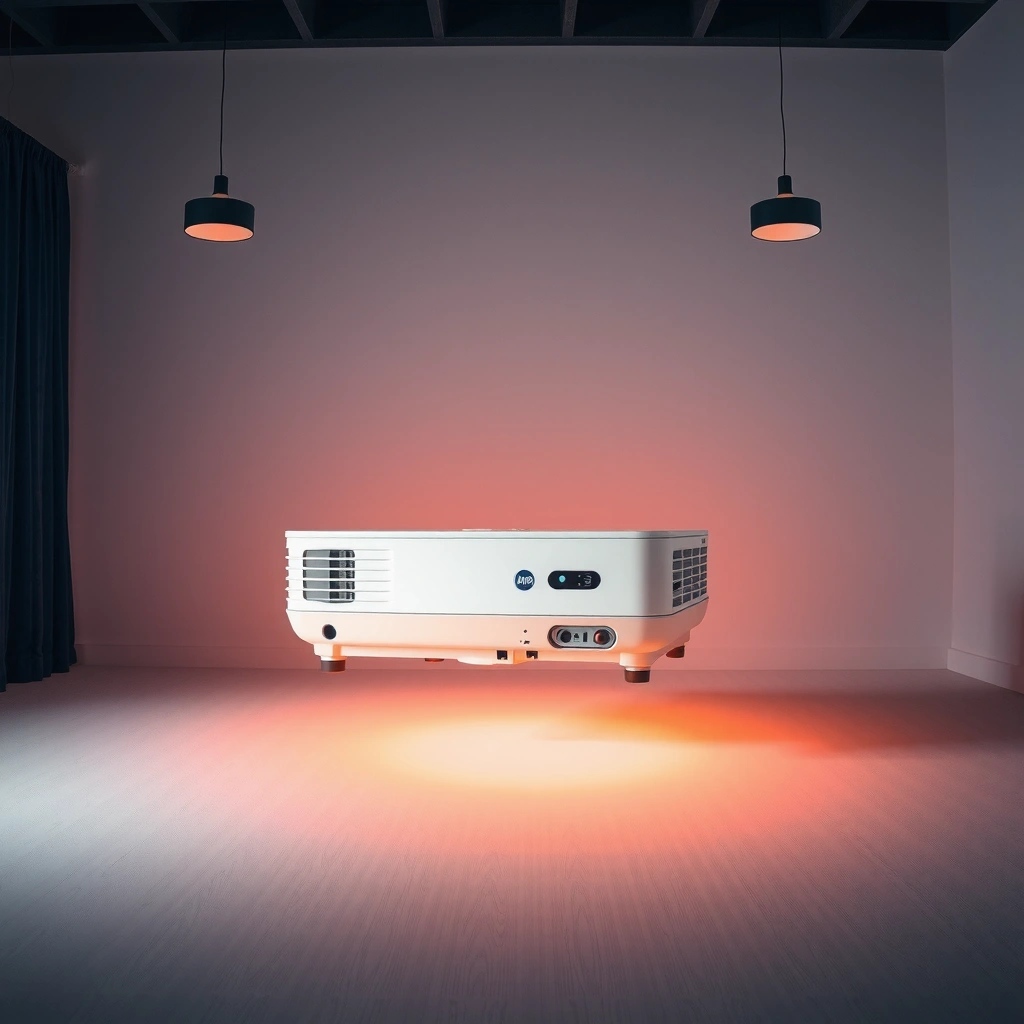 Diagram showing factors that determine how long a projector can safely stay on.