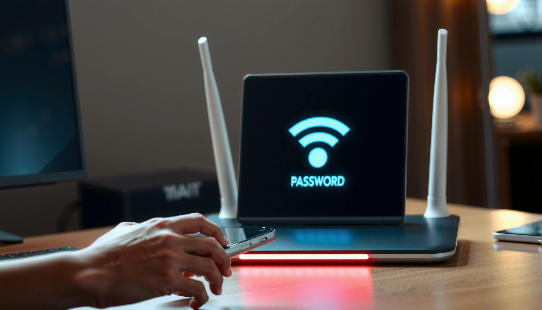 Illustration showing steps to find the password on a router using various quick methods.