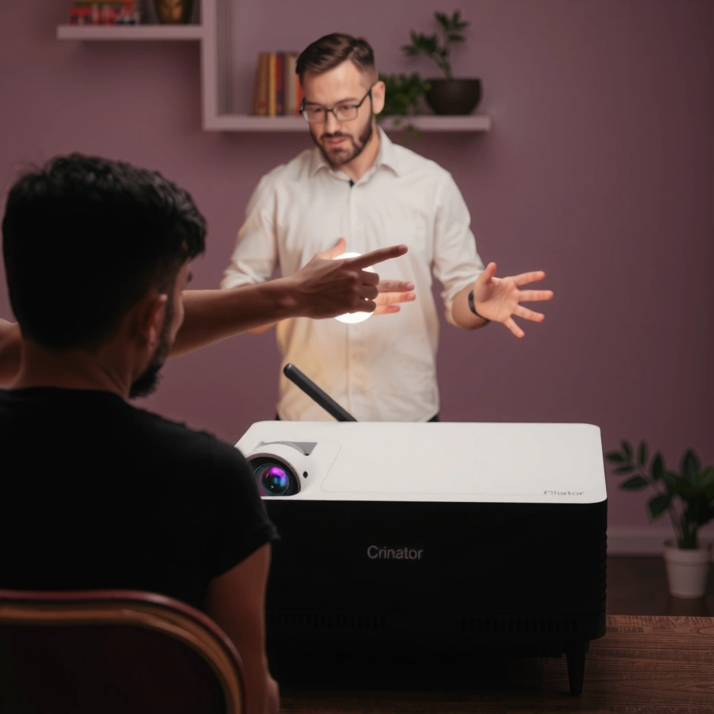 On-screen menus showing how to find the projector aspect ratio setting