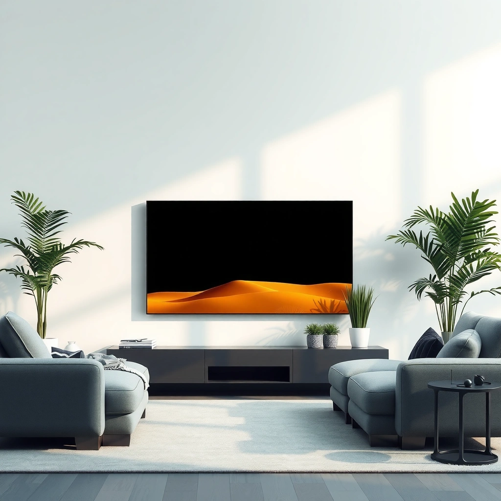 Checking source, settings, and connections for a Smart TV with half a dark screen.